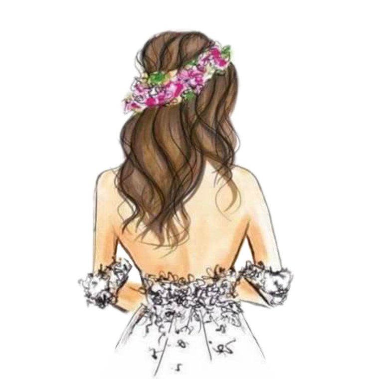 Девушка со спины рисунок