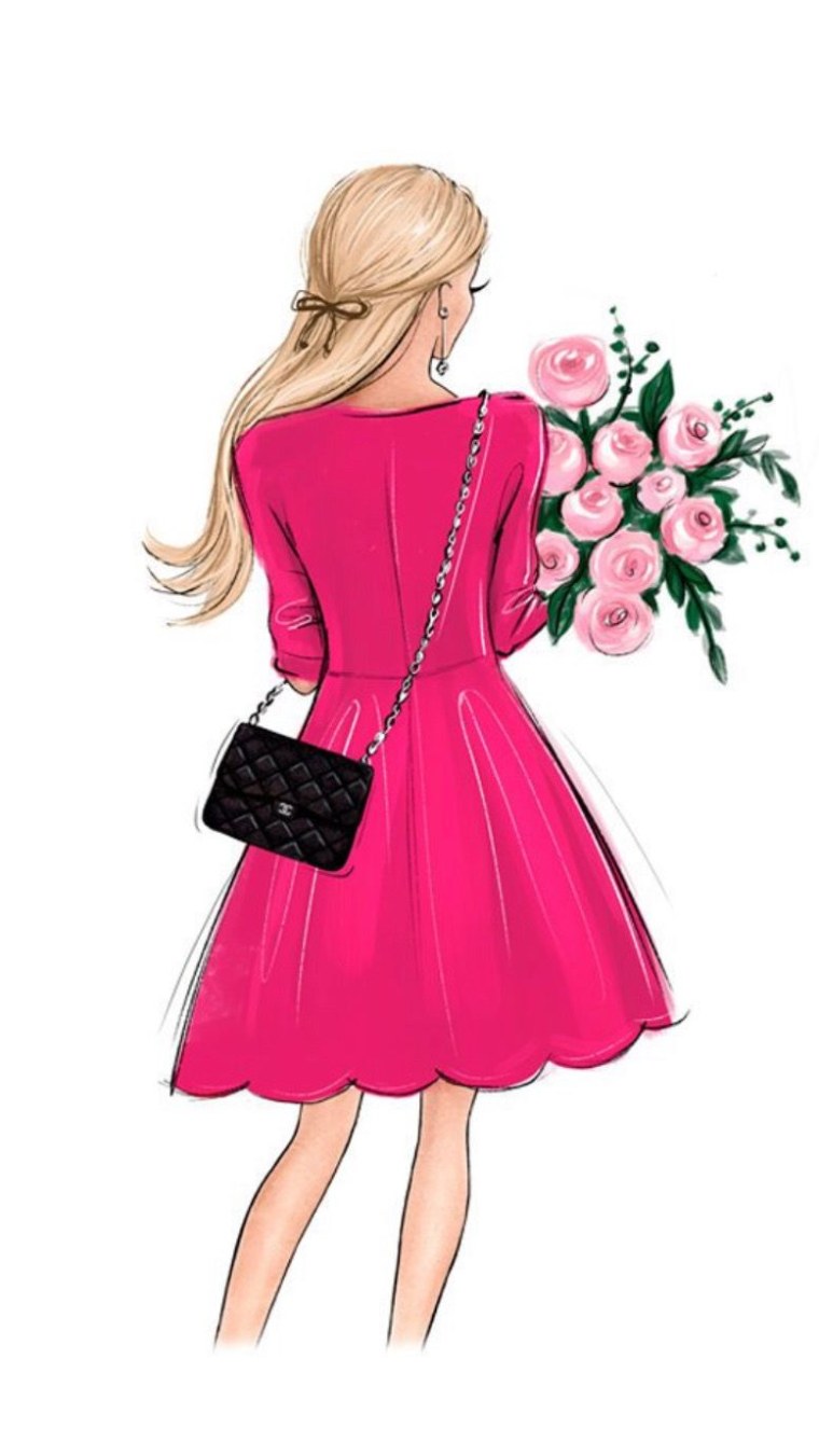 Модные нарисованные девушки