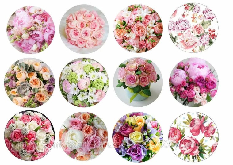 Цветочки для печати на сахарной бумаге