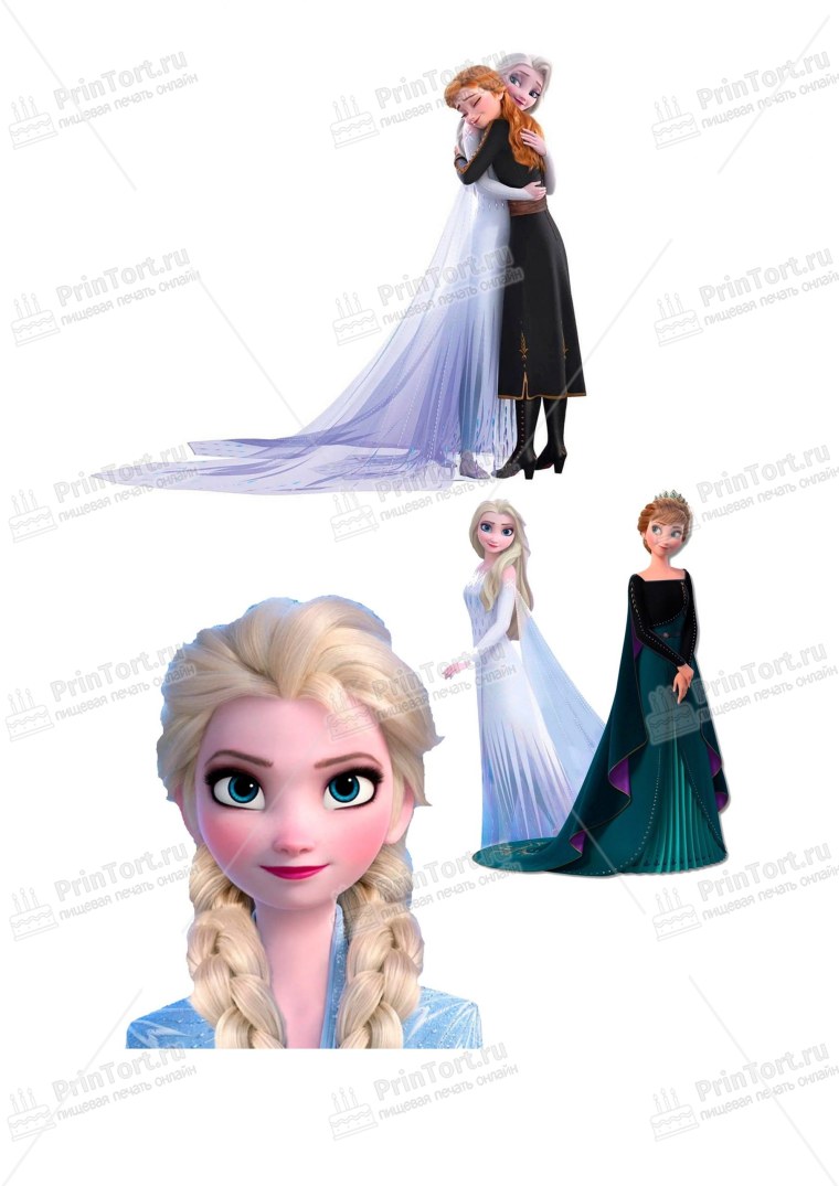 Сахарная печать Холодное сердце Эльза и Анна