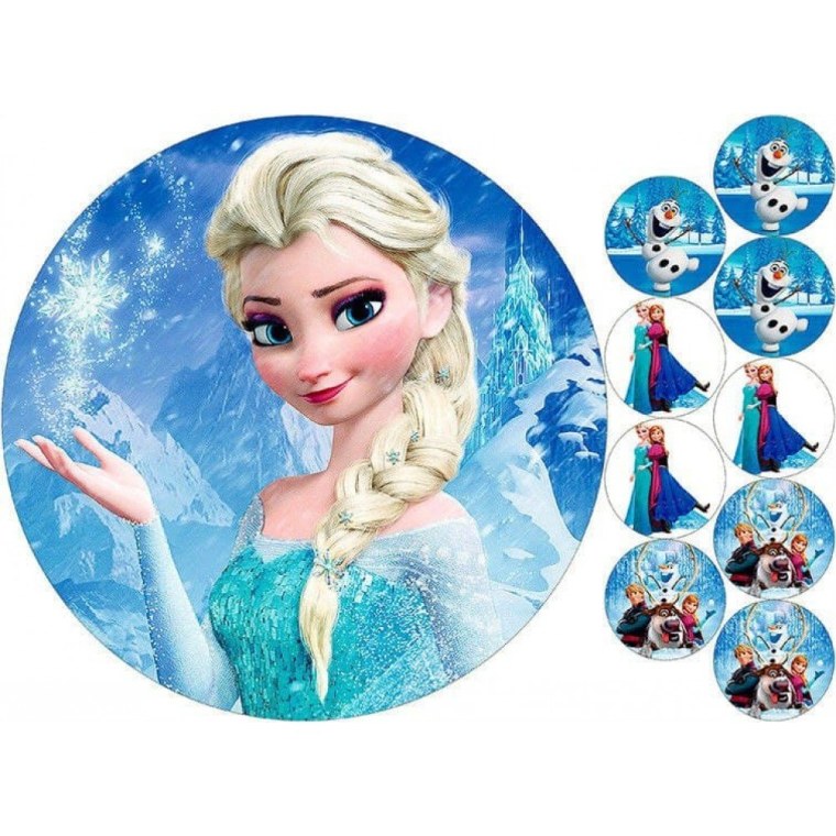 Торт Холодное сердце с фотопечатью