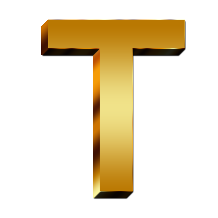 Золотая буква т