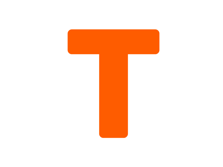 Буква т оранжевая