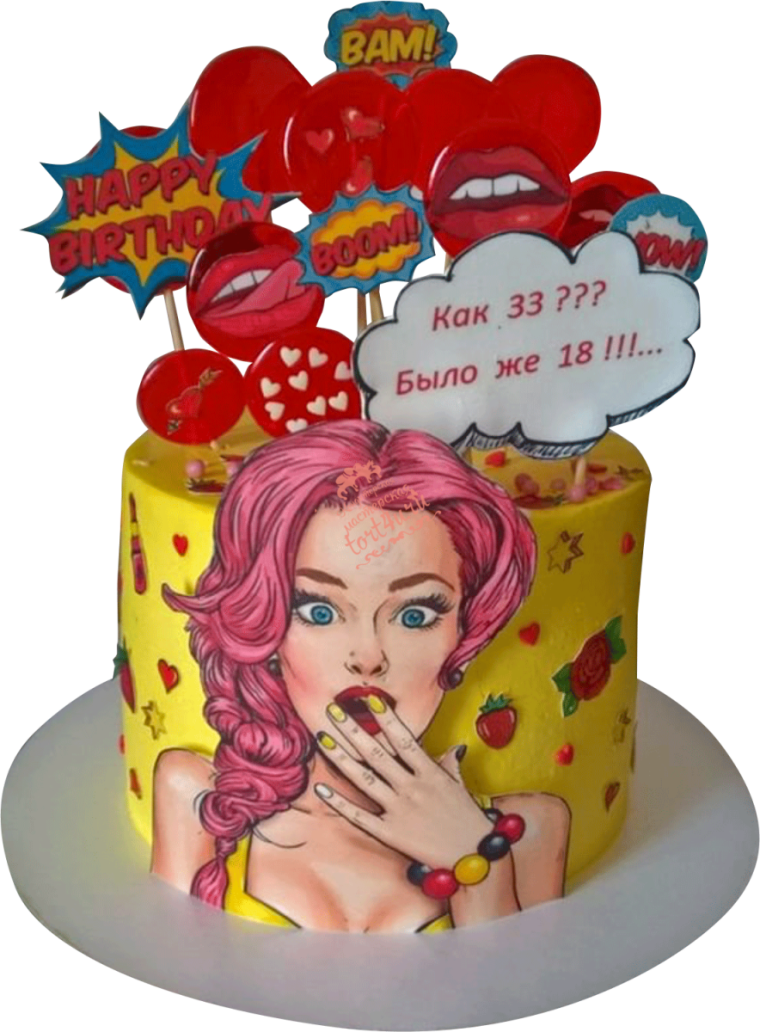 Торт в стиле поп арт