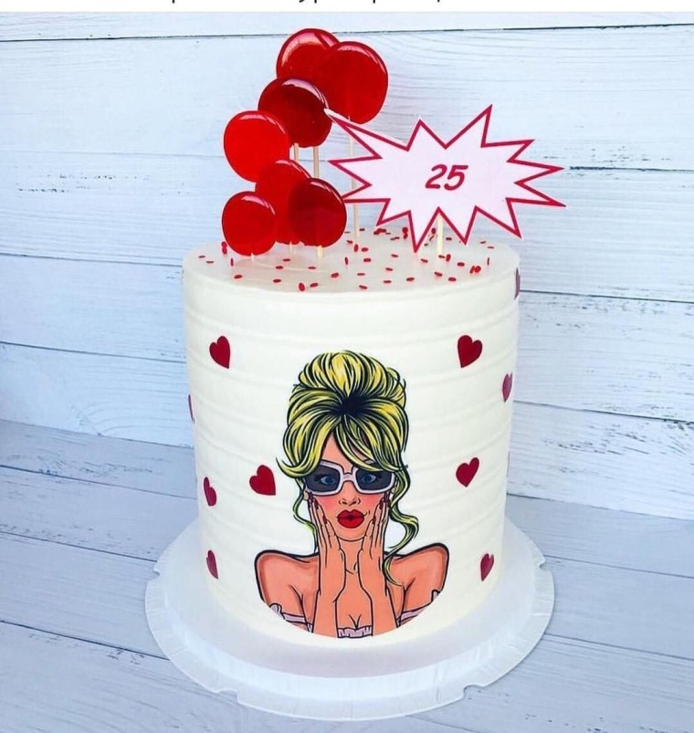 Девушка на сахарной бумаге для торта