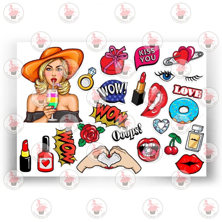 Картинки для торта поп арт для печати