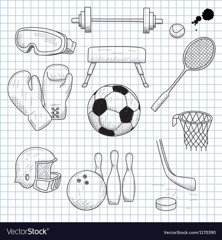 Зарисовки спортивного инвентаря