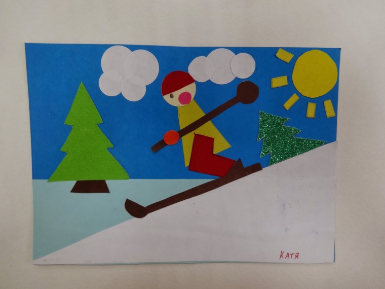 Аппликация зимние забавы