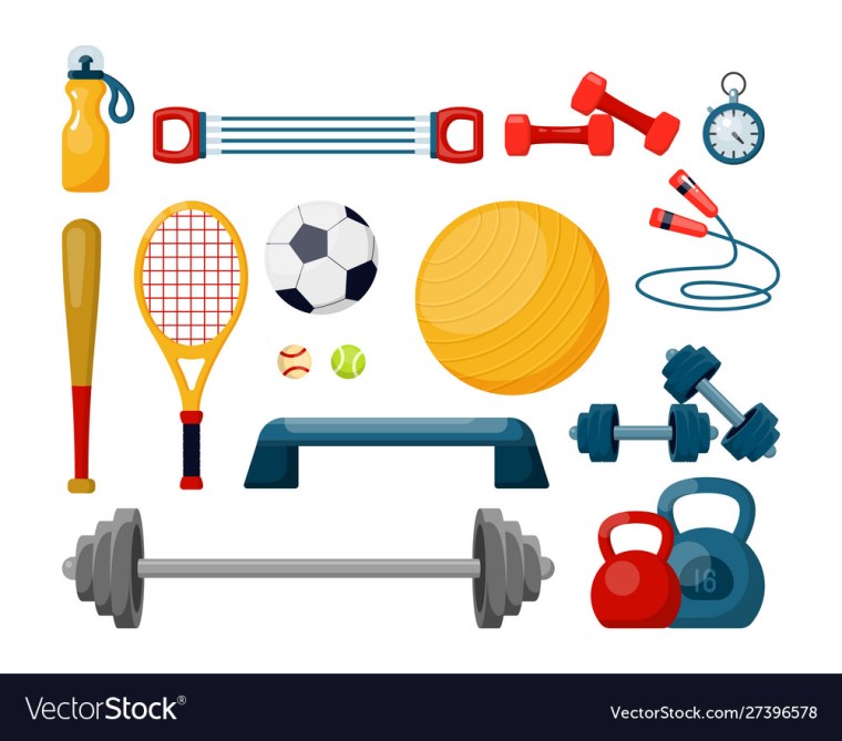 Векторные спортивный инвентарь для фитнеса