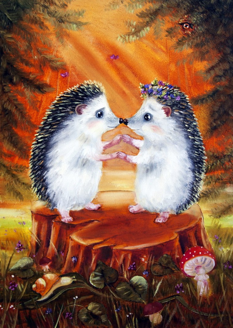 Ежики Ирины Глущенко картины