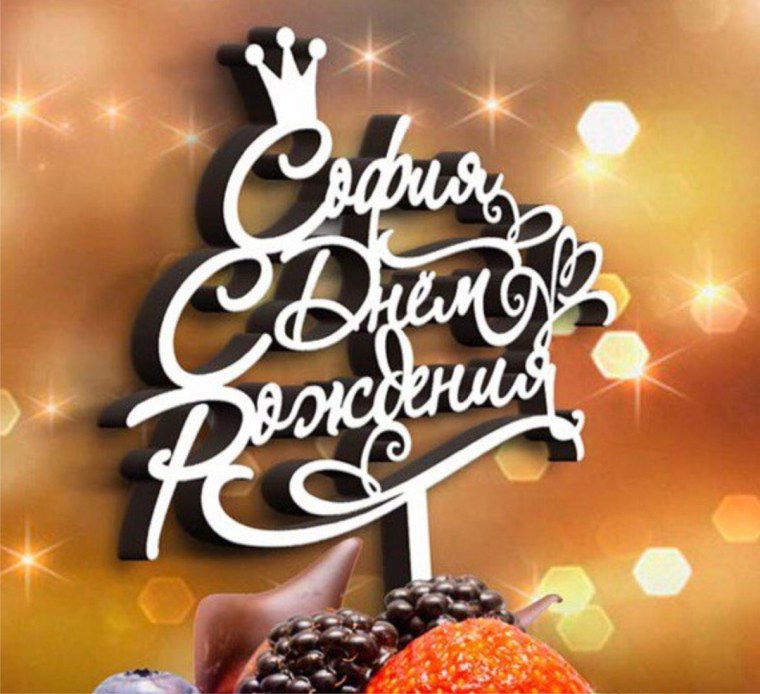 Надпись с днем рождения София