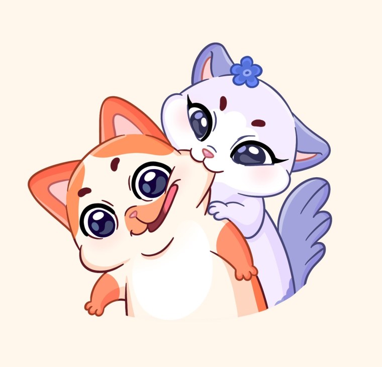 Стикеры Миу мяу и Кусалочка