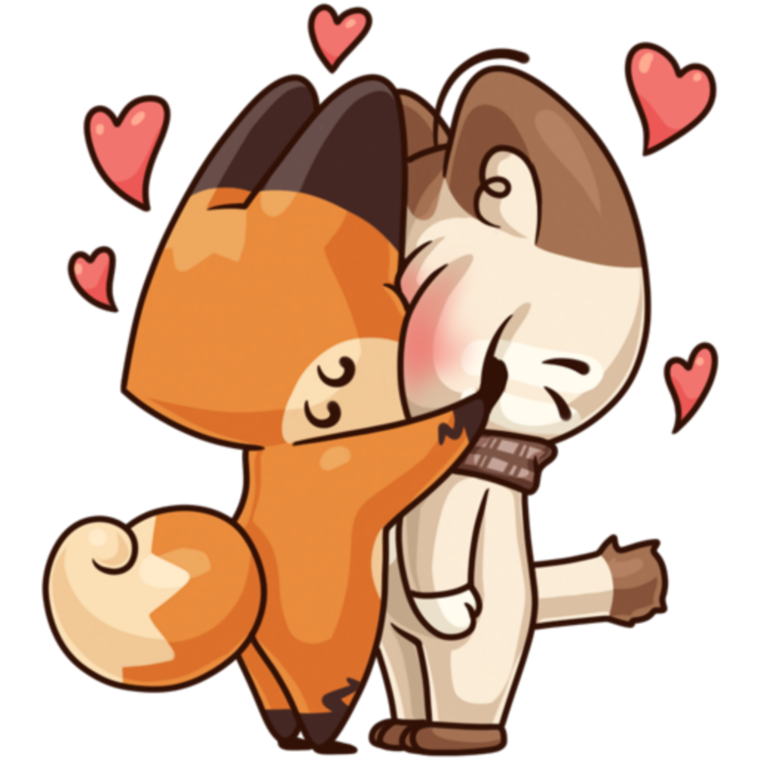 Стикер обнимашки