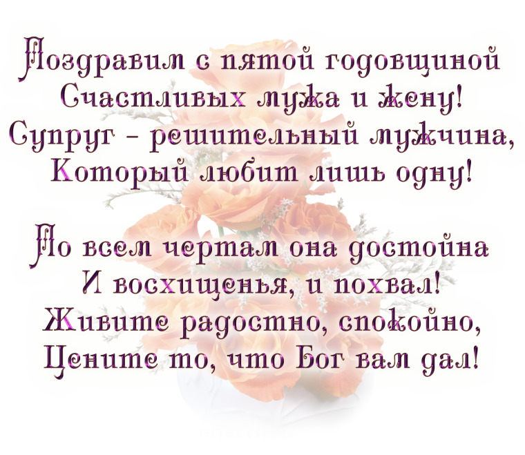 С годовщиной свадьбы 5леи