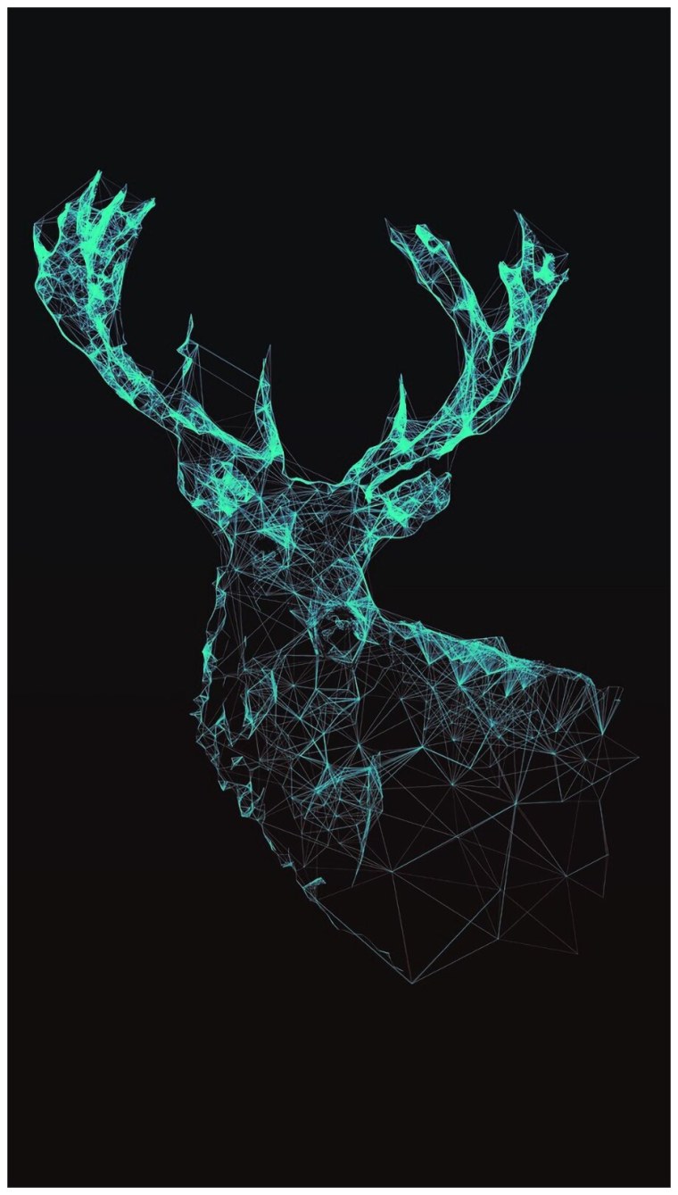 Олень на черном фоне