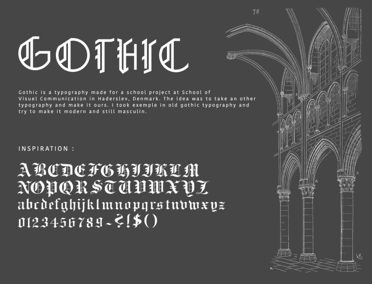 Готический шрифт сочетание
