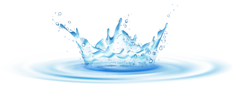 Брызги от воды на прозрачном фоне