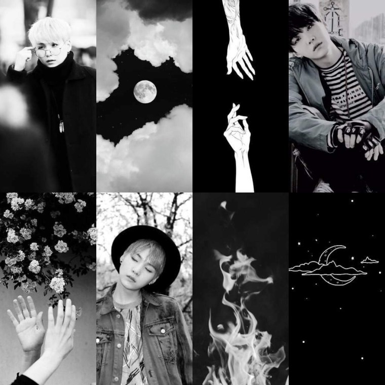 БТС коллаж черный