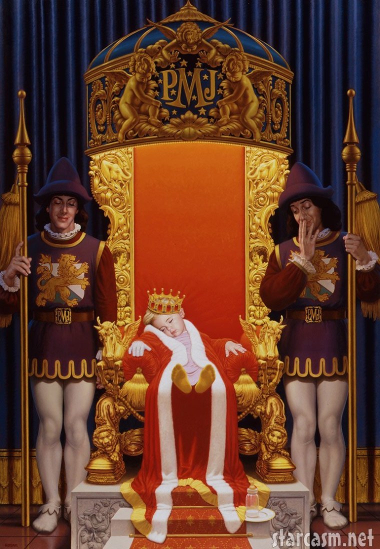 Король в мантии на троне маленький принц