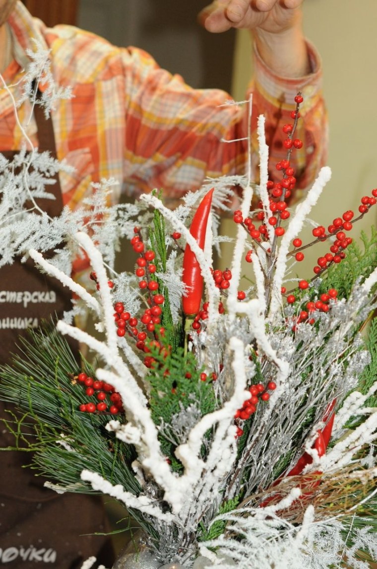 Новогодняя Икебана своими руками