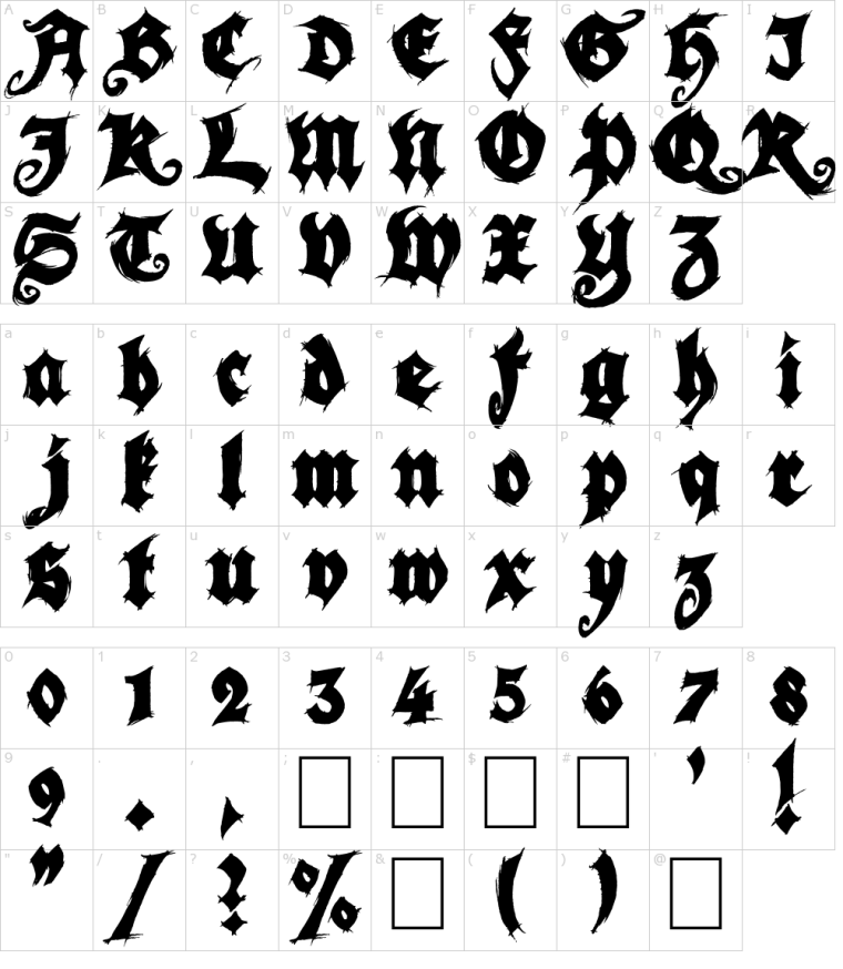 Символы для книги теней