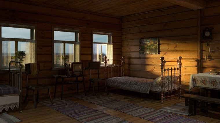 Старый деревенский дом внутри