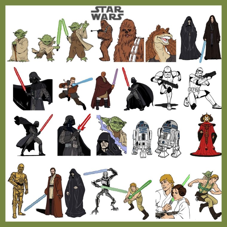 Рисованные герои Звездных войн