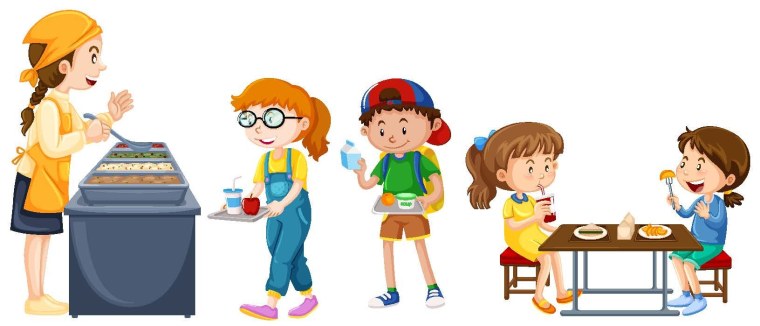 Столовая в школе мультяшная