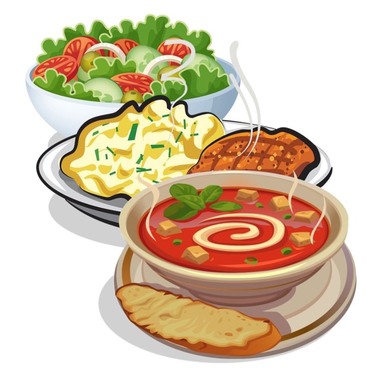 Тарелка с едой без фона