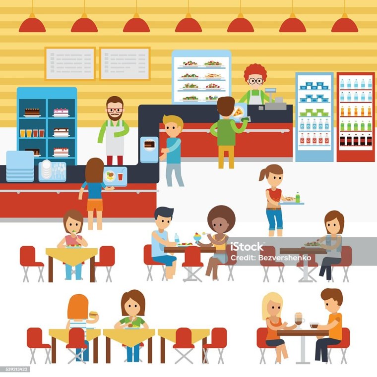 Школьная столовая мультяшная