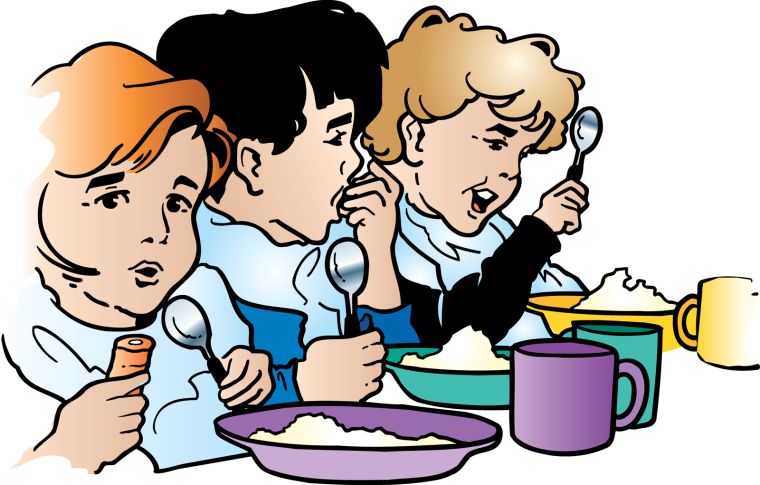 Ученик в столовой рисунок