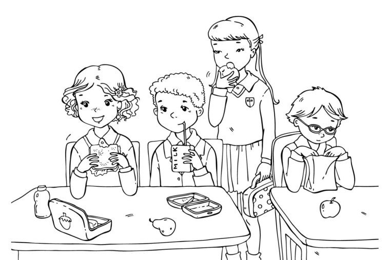 Школа раскраска для детей