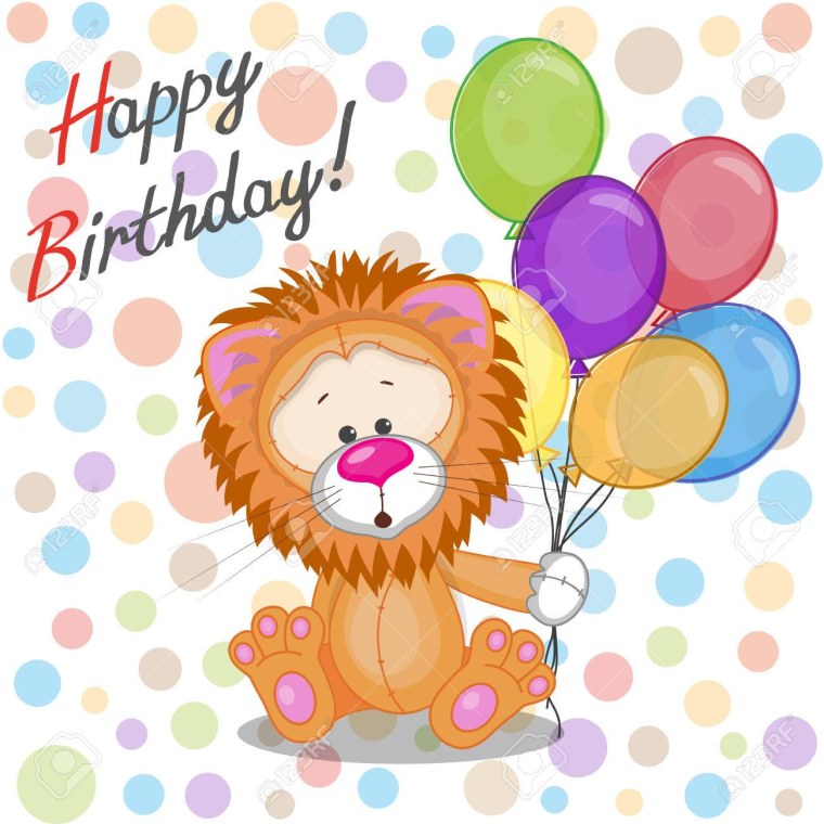 Львенок с воздушными шарами