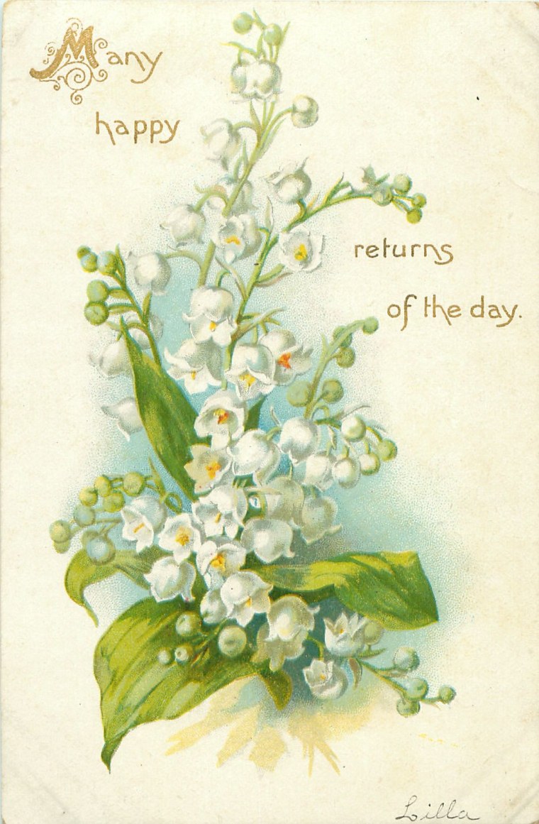 Винтажные открытки с ландышами