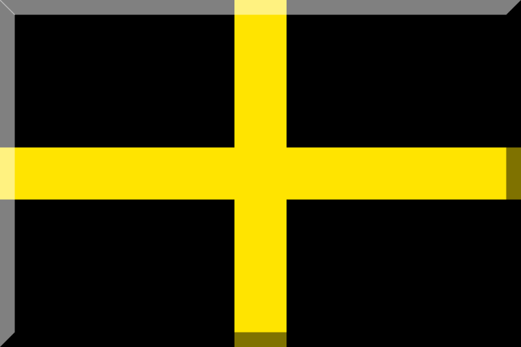 Желтый крест на черном фоне