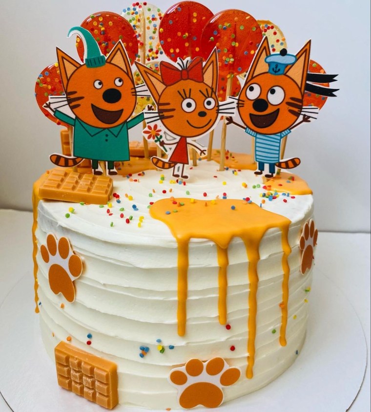 Торт три кота для мальчика 6 лет