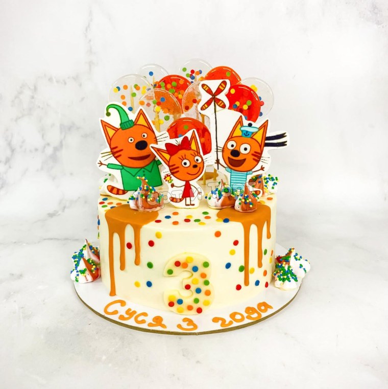 Торт три кота Карамелька