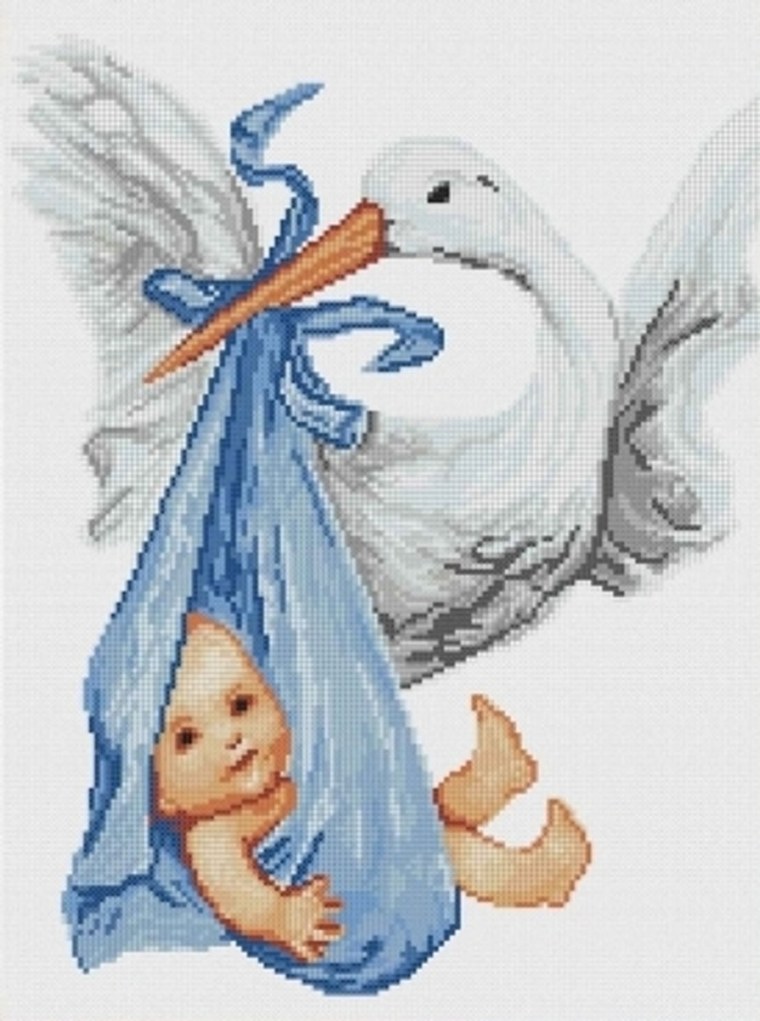 Аист с младенцем