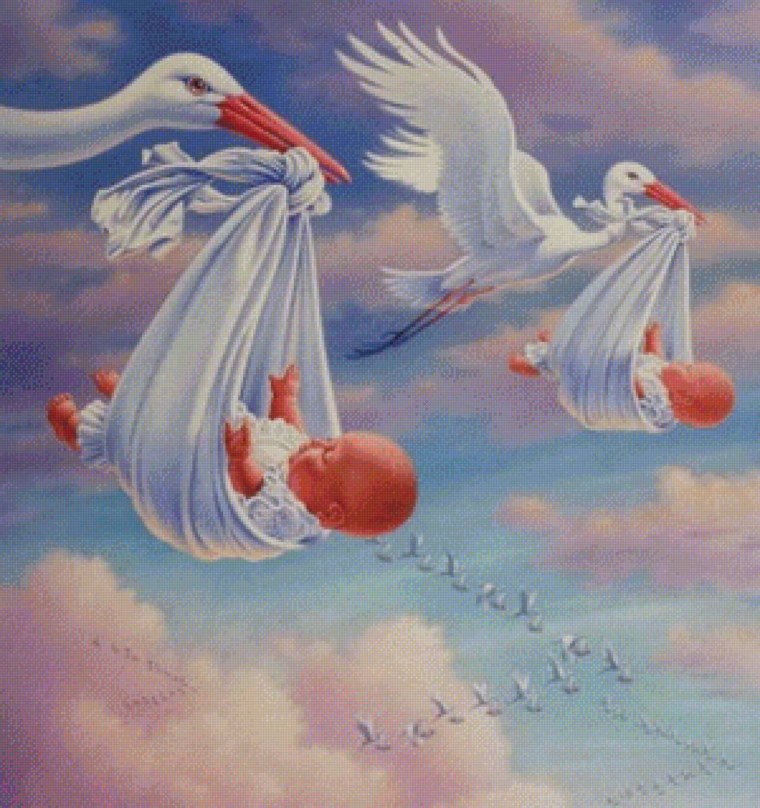 Аист с ребенком