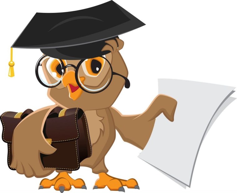 Ученая Сова на прозрачном фоне