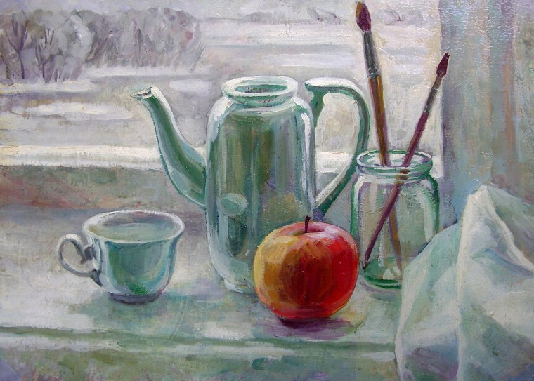 Контражур в живописи натюрморт