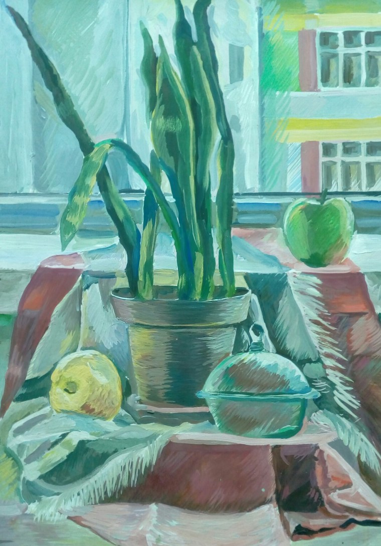 Контражур акварелью