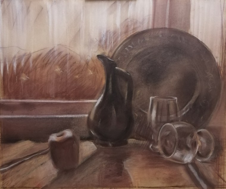 Натюрморт в контражуре гуашь