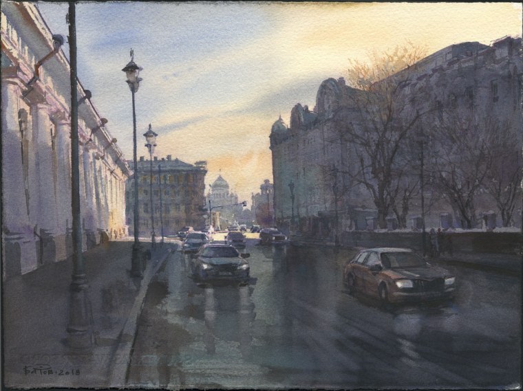 Антон Батов акварель пейзаж