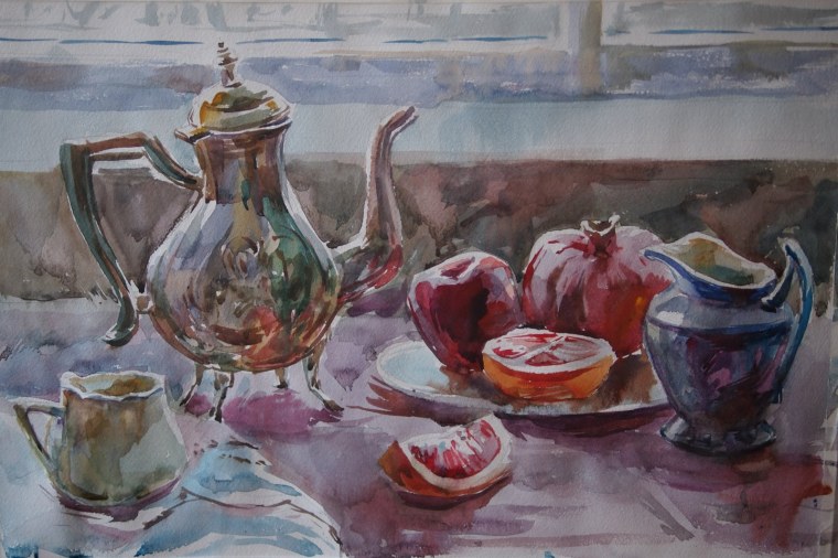 Контражур акварелью