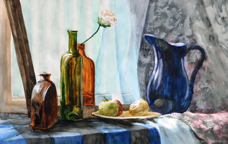 Контражур в живописи натюрморт акварель