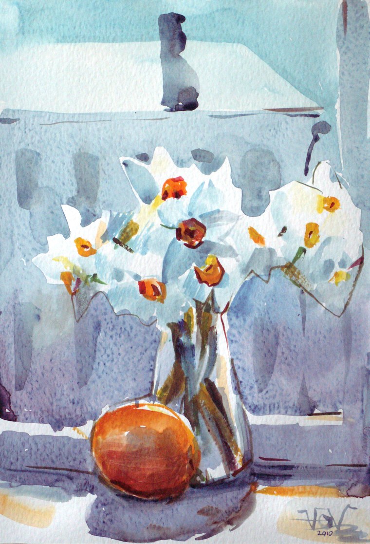 Контражур акварелью