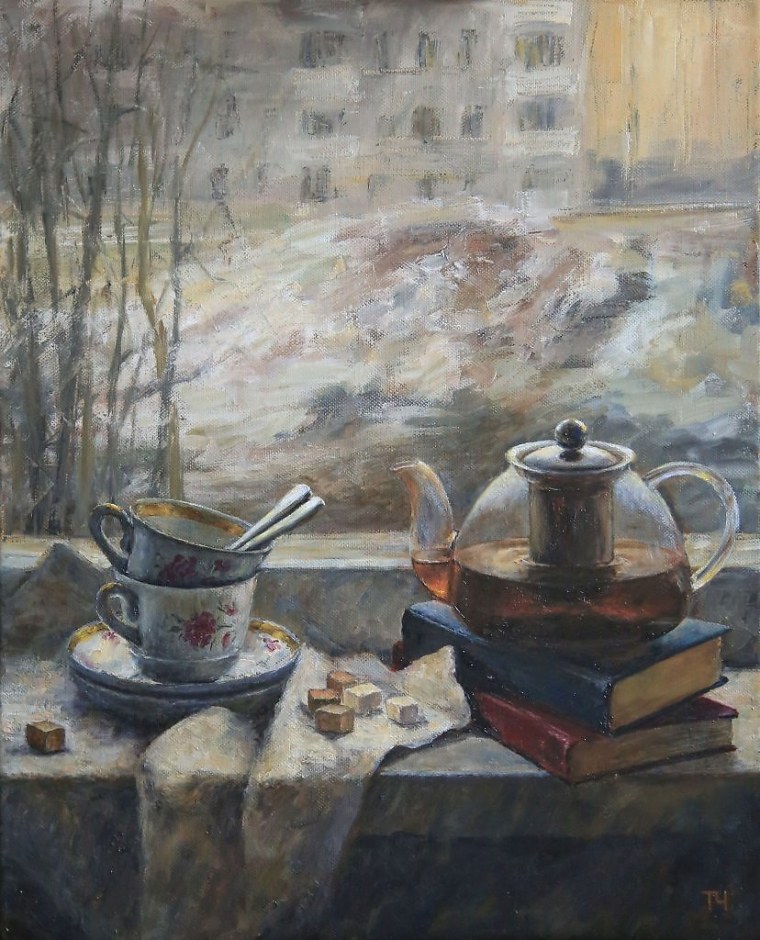 Натюрморт на окне живопись