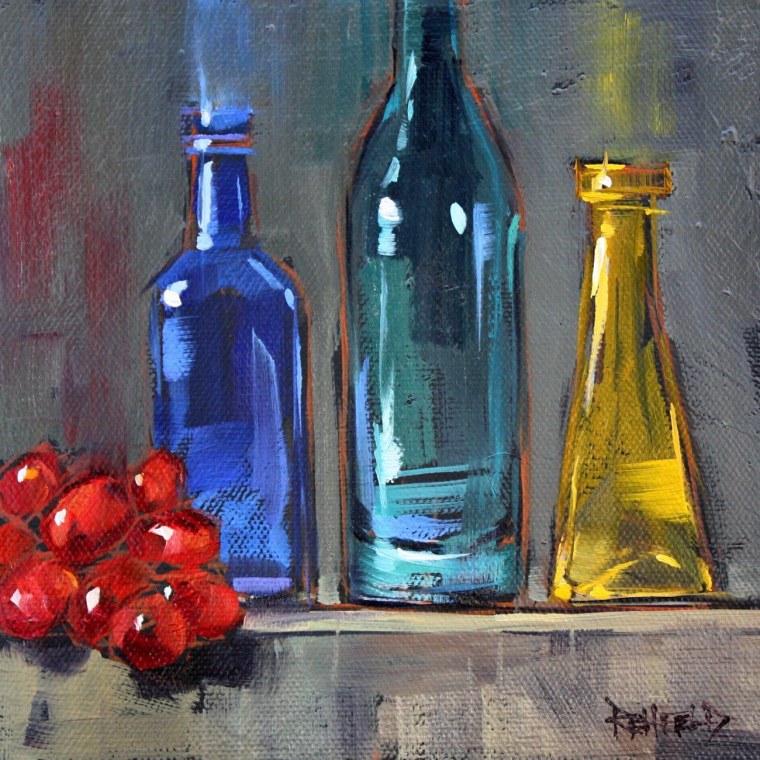 Стеклянная бутылка живопись