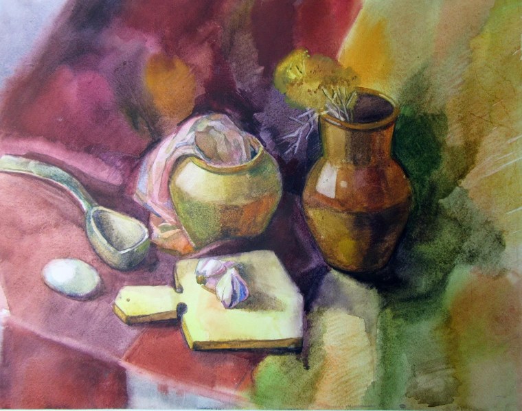 Контражур акварелью